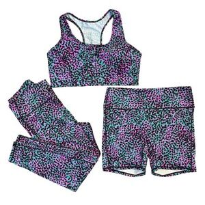 Fabletics Grass Green Safari Spot 3 pc workout gear SZ XXL athletic gym